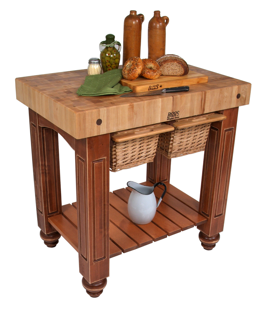 Maple End Grain Butcher Block with Basket Drawers